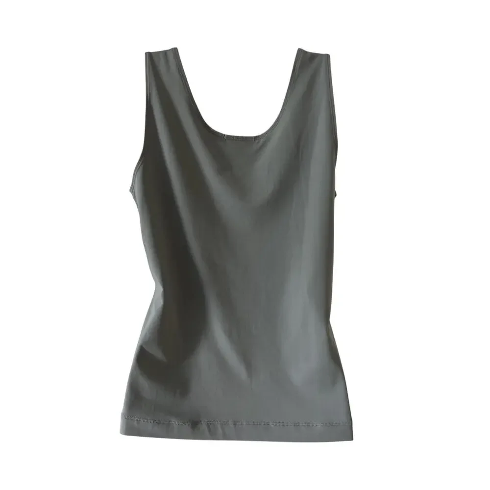 Chico's 0 (Small)Top Tank Top Silver Embellished Neck Wide Straps Dressy Sequins